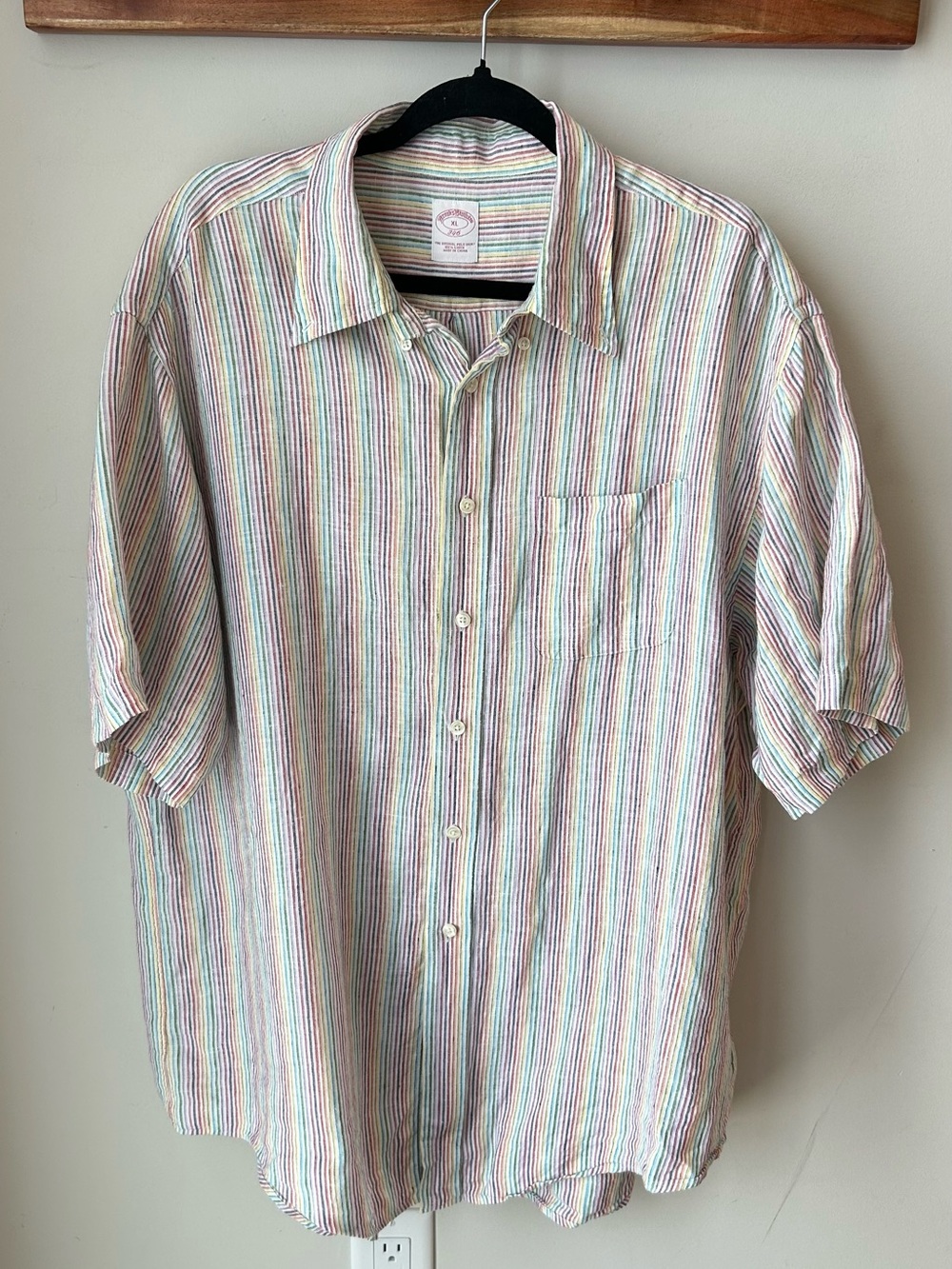 Brooks Brothers Linen Button Up Shirt Men’s XL Coastal Grandpa Old Money